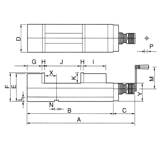Mechaniczne imadło maszynowe śrubowe CHV 130 V BERNARDO - 4413 - zdjęcie 3